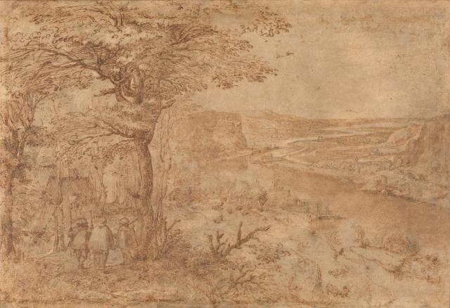 Hilly landscape with Three Pelgrims